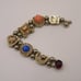 Vintage Gold Tone Slide Victorian Style Charm Bracelet