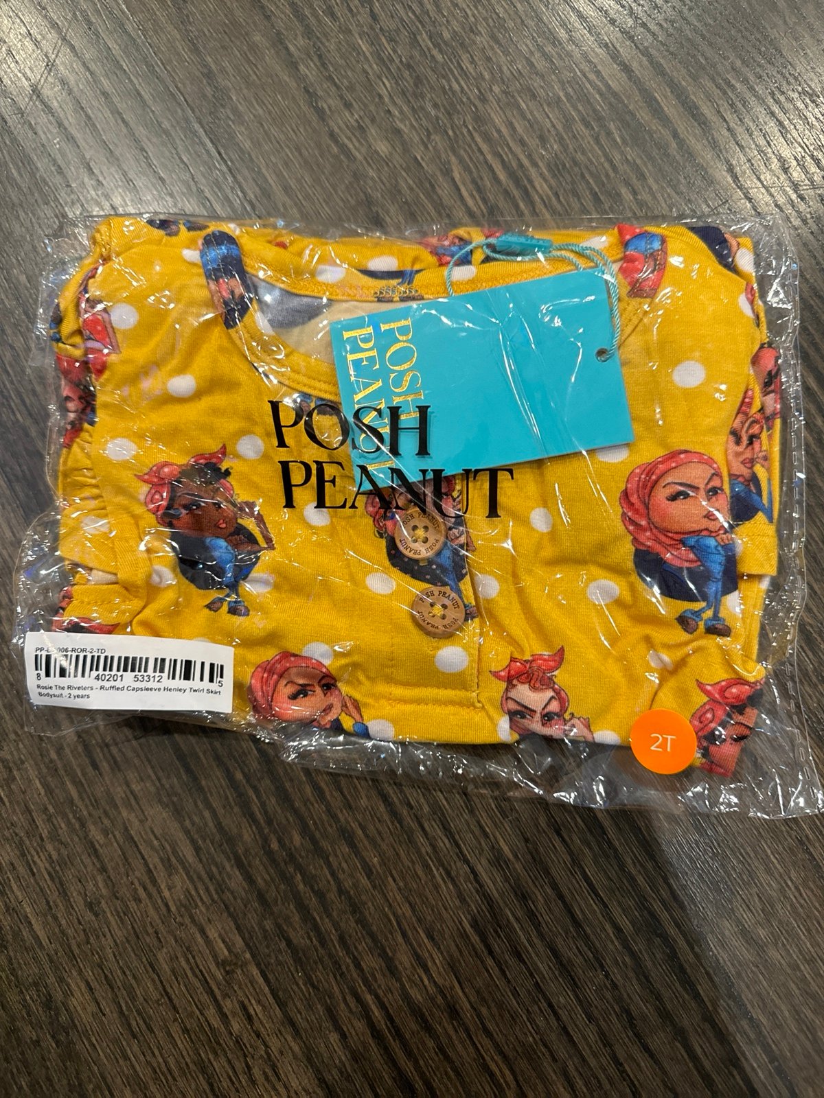 Rosie the riveter posh peanut twirl bodysuit 2t