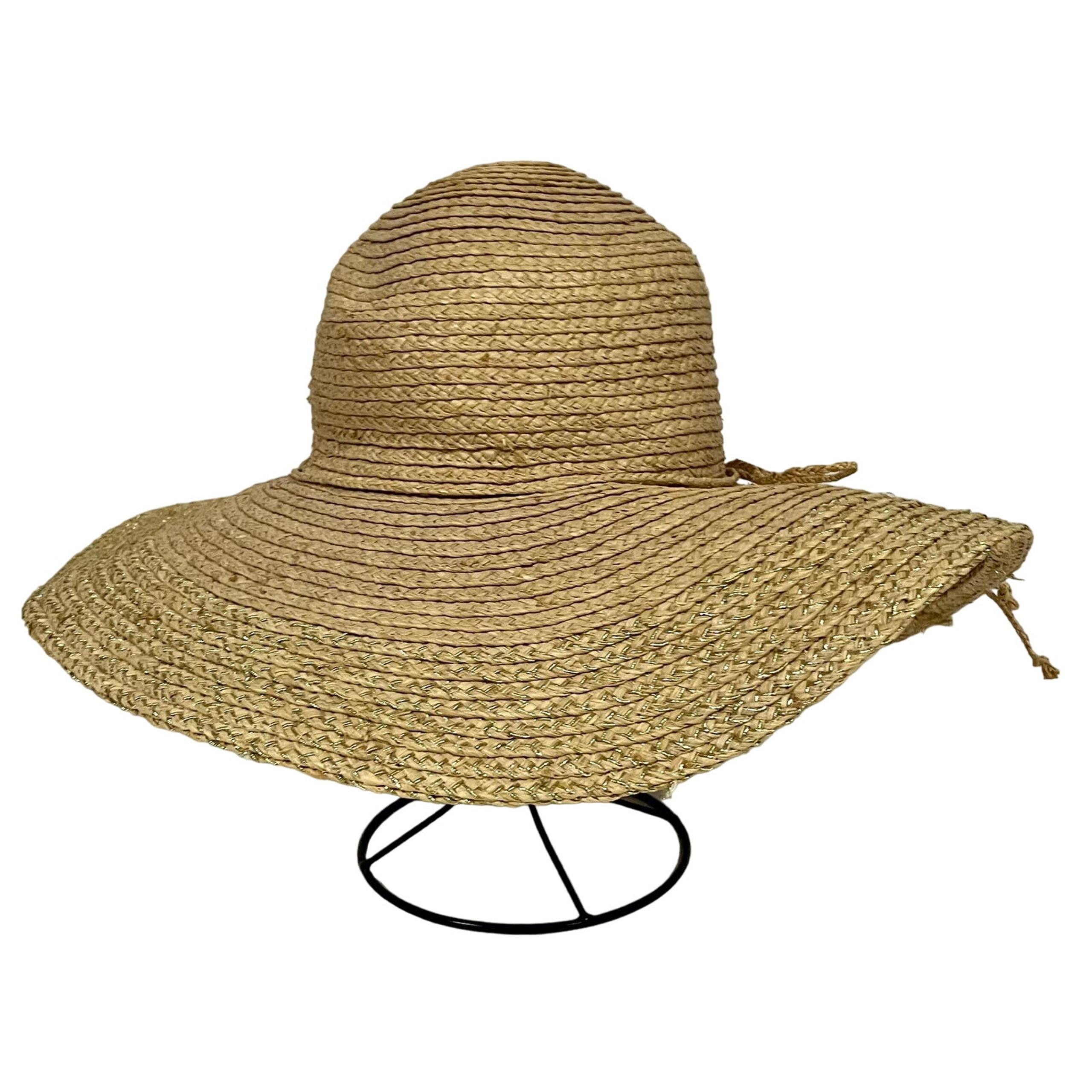 Banana Republic Women’s Straw Sun Hat Wide Brim Floppy Beige Natural S/M