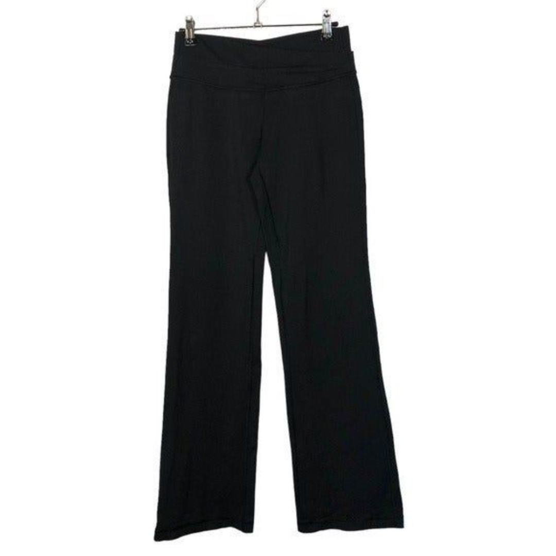 Lululemon Astro Black Criss Cross Waistband Flared Leg Yoga Pant 6