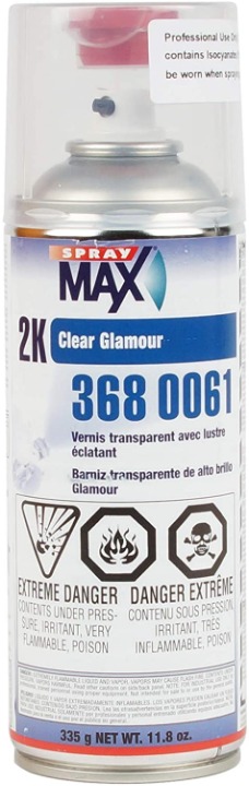 Spray Max 2K High Gloss Finish Clear Coat Spray Paint Permanent Sealing of Coat