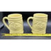 Lovely Sunny Yellow Japan Coffee Beer Mug 3-D Vtg Ceramic Japan 4” Pretty! -2Of