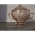 Federal Sharon Cabbage Rose Pink Depression Glass (1930's) Sugar Bowl with Lid