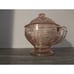Federal Sharon Cabbage Rose Pink Depression Glass (1930's) Sugar Bowl with Lid