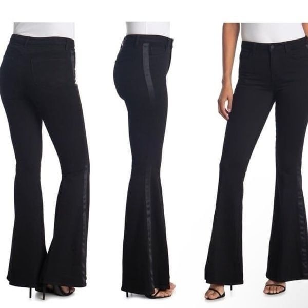 L’AGENCE | Solano High Rise Tuxedo Stripe Black Flare Jeans Women’s Size 29