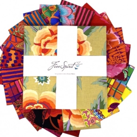 Kaffe Fassett cotton layer cake for quilting 10” squares WARM August 2022