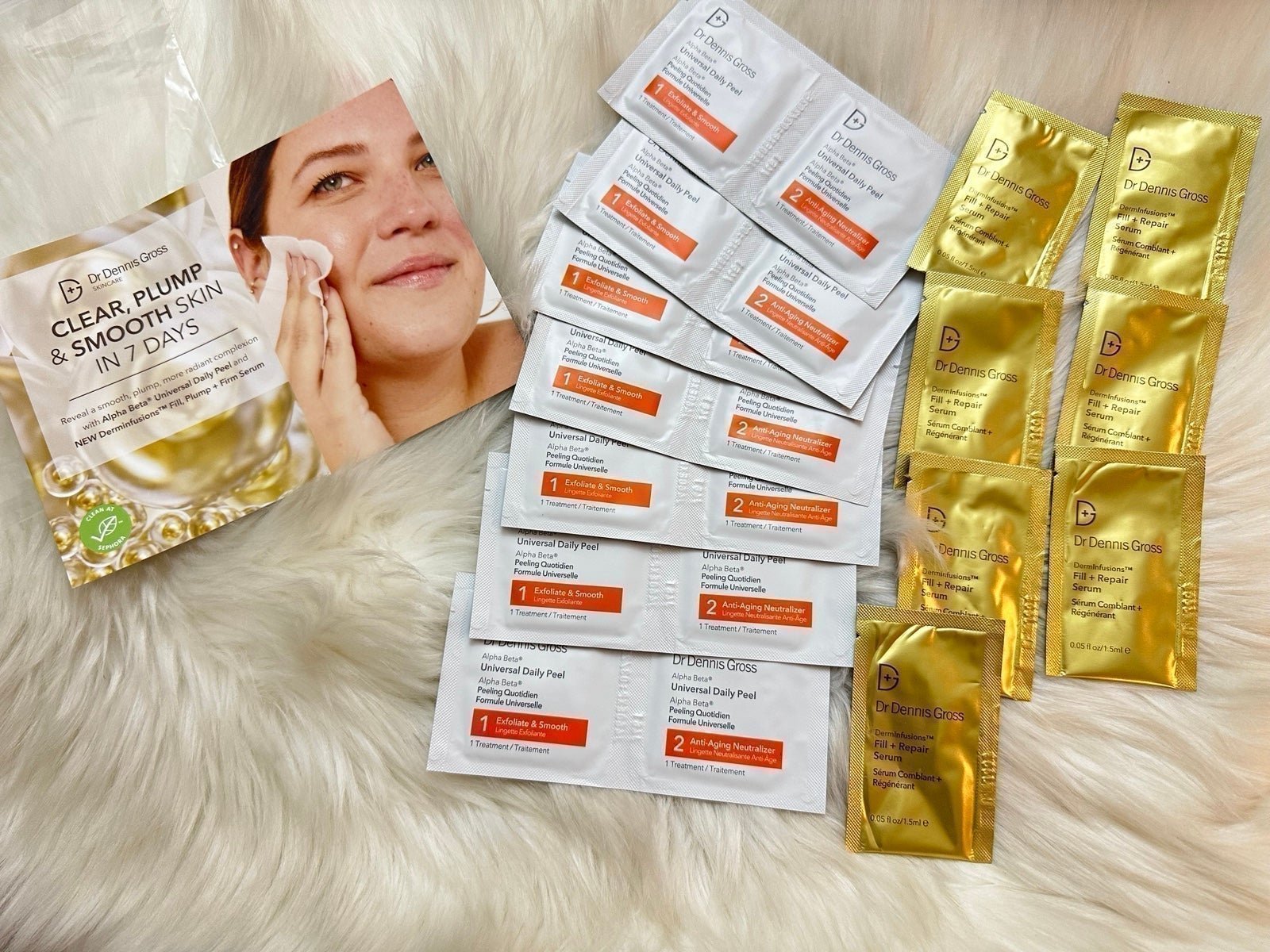 10x Dr. Dennis Gross 7-day peel and serum set value 550