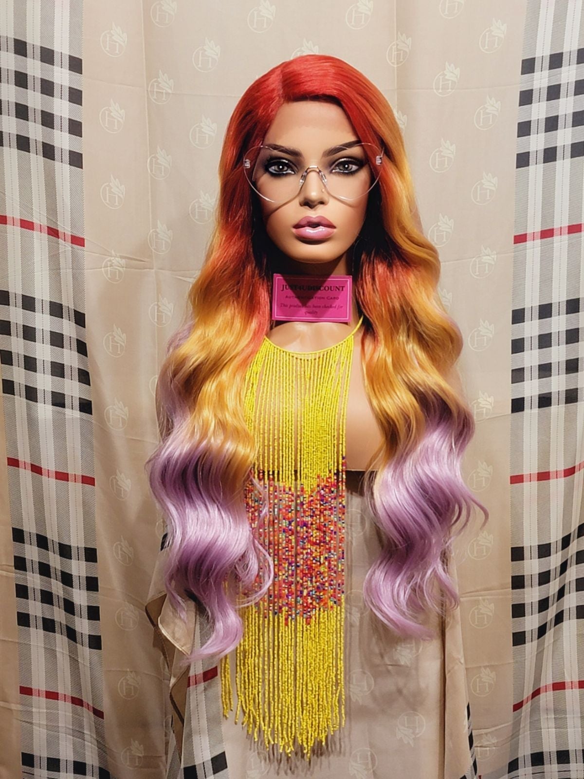 Firestarter pink kissed lace front wig