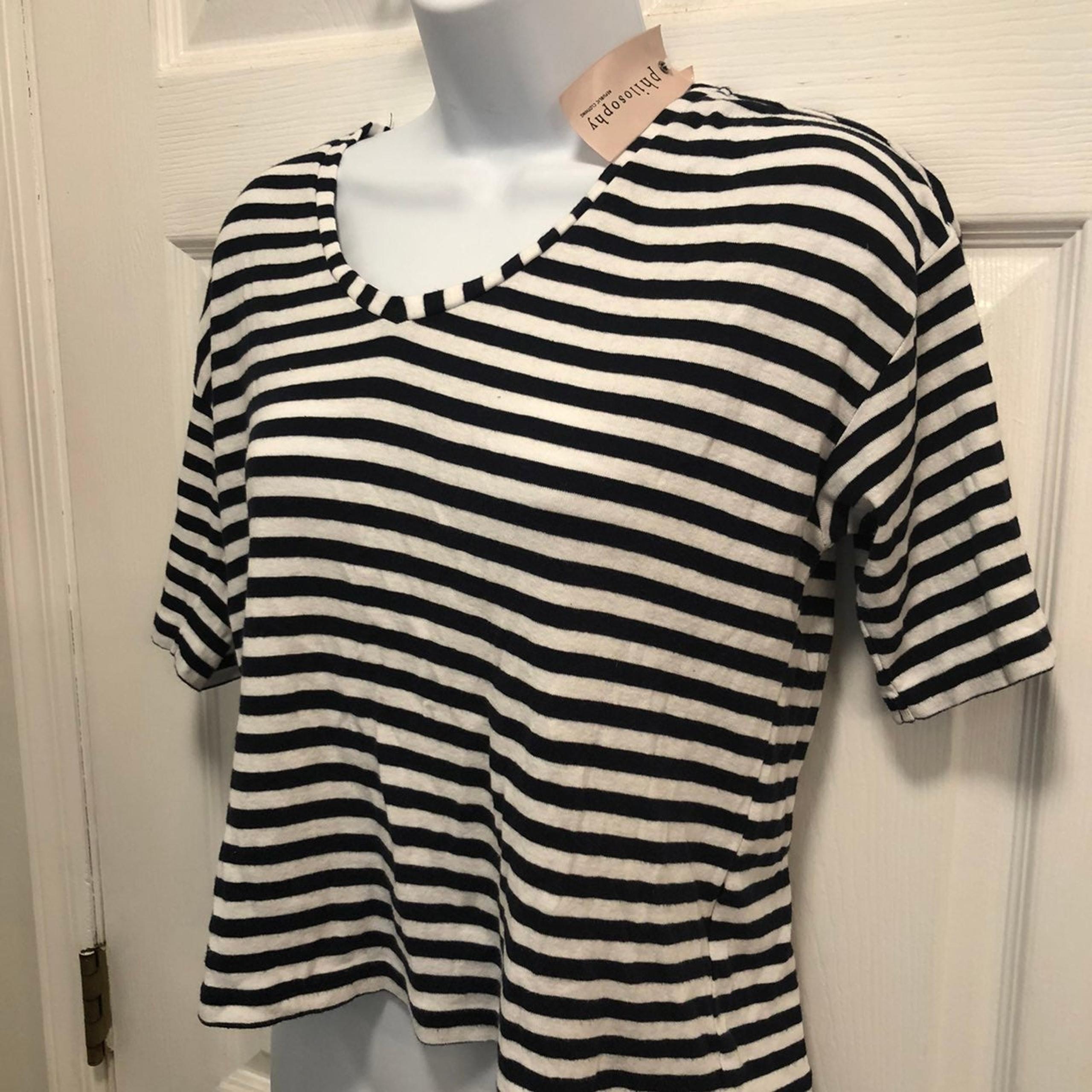 Philosophy Striped Cropped Top L
