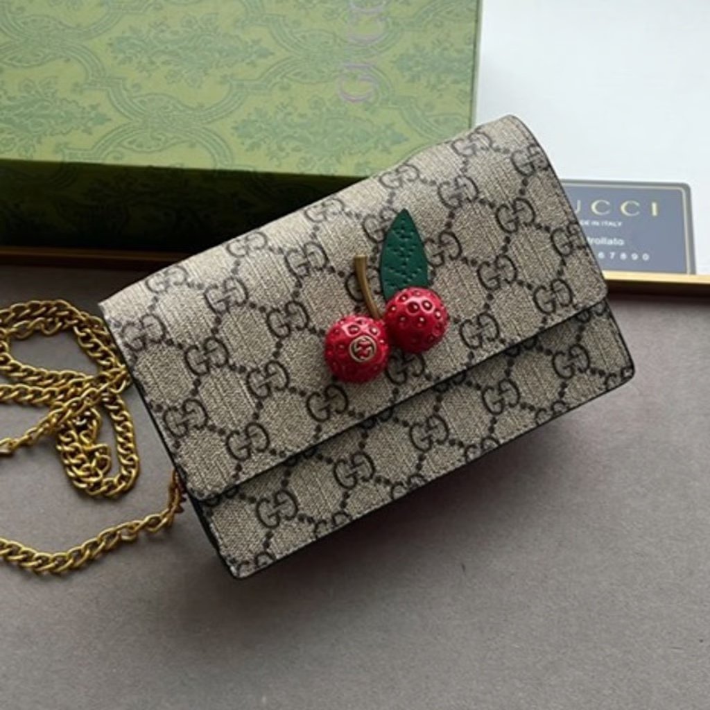 Cherry pendant shoulder crossbody bag