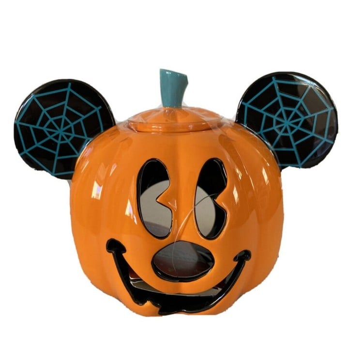 Mickey Mouse Disney Parks 2020 Halloween Pumpkin Ceramic Tea Light Candle Holder
