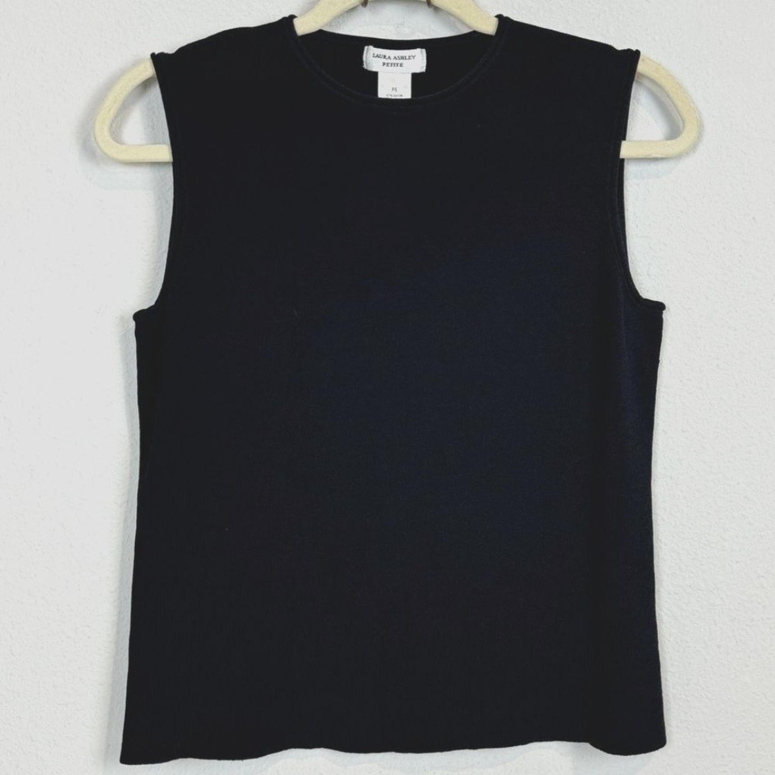 Laura Ashley Black Knit Sleeveless Top PS