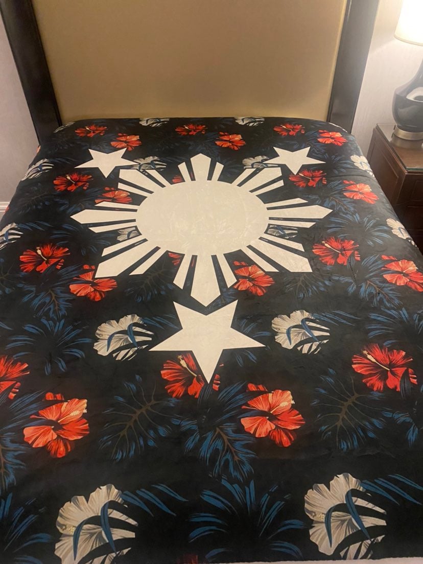 Filipino philippines 3 stars and sun Floral sherpa blanket