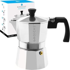 Best Tasting Stovetop Coffee Maker Moka Italian Espresso 3 Cup size 5oz Silver