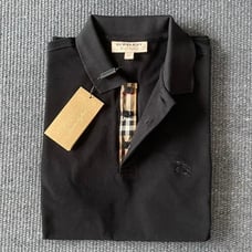 Authentic XXL Size Burberry Men Casual Polo T-Shirt Black