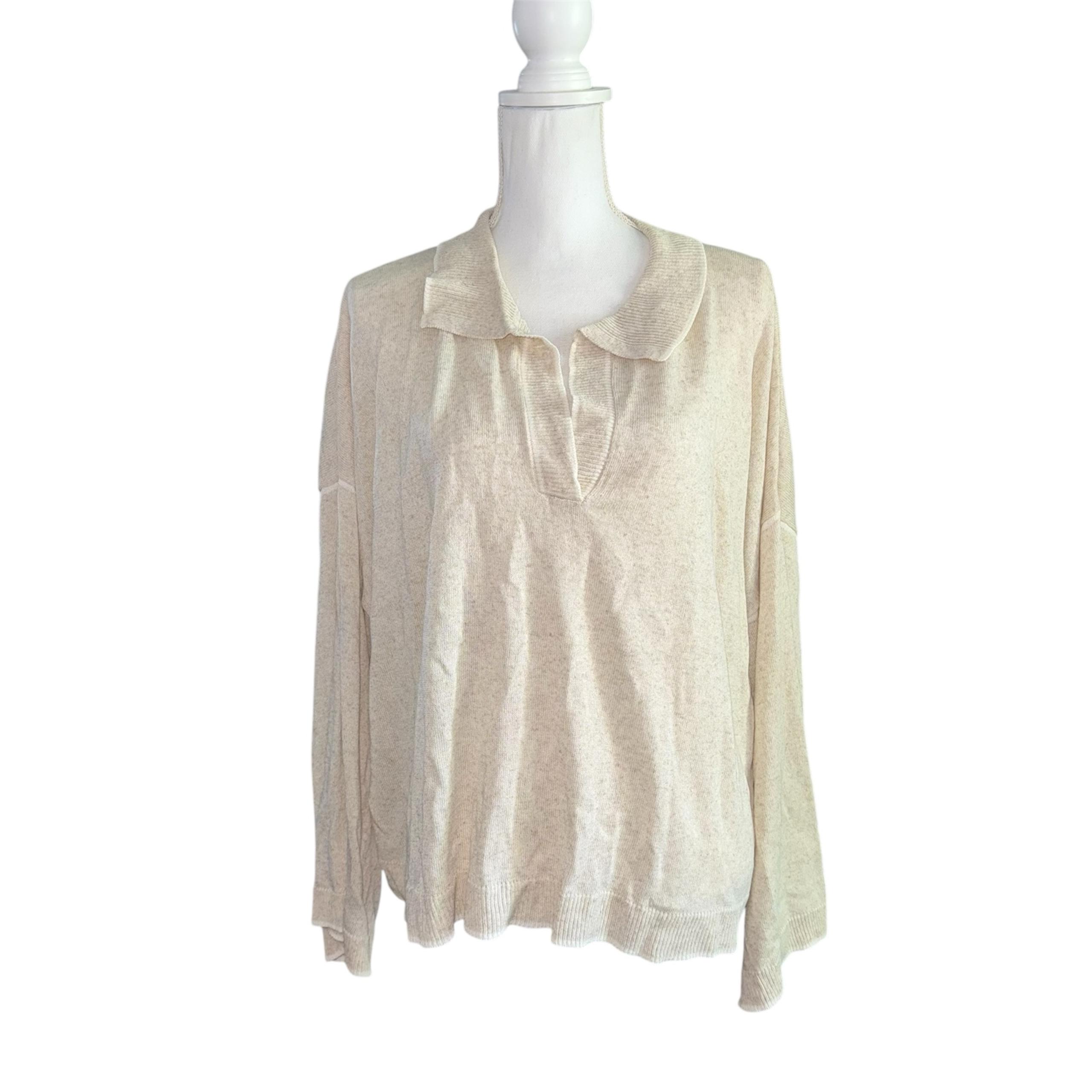 Max Studio V Neck Polo Knit Sweater
