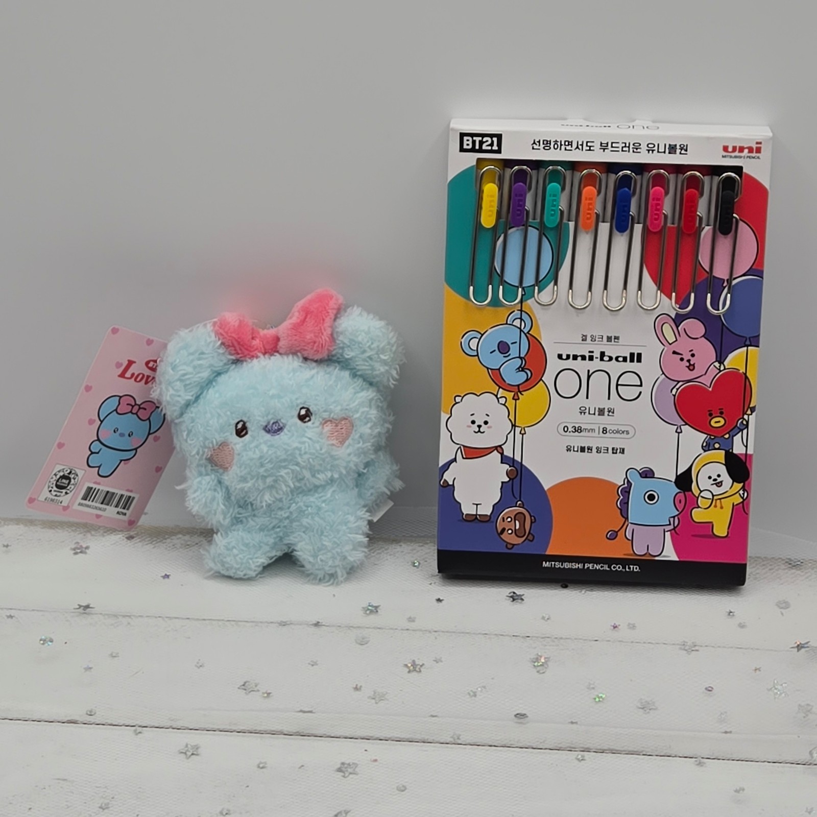 (RARE & TRENDING) BT21 UniBall Ballpoint Pen Set & Koya LOVELY Plush Keyring