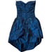 Vintage Gunne Sax Short Prom Dress Size 5 Metallic Blue Flower Corset Hi-Low