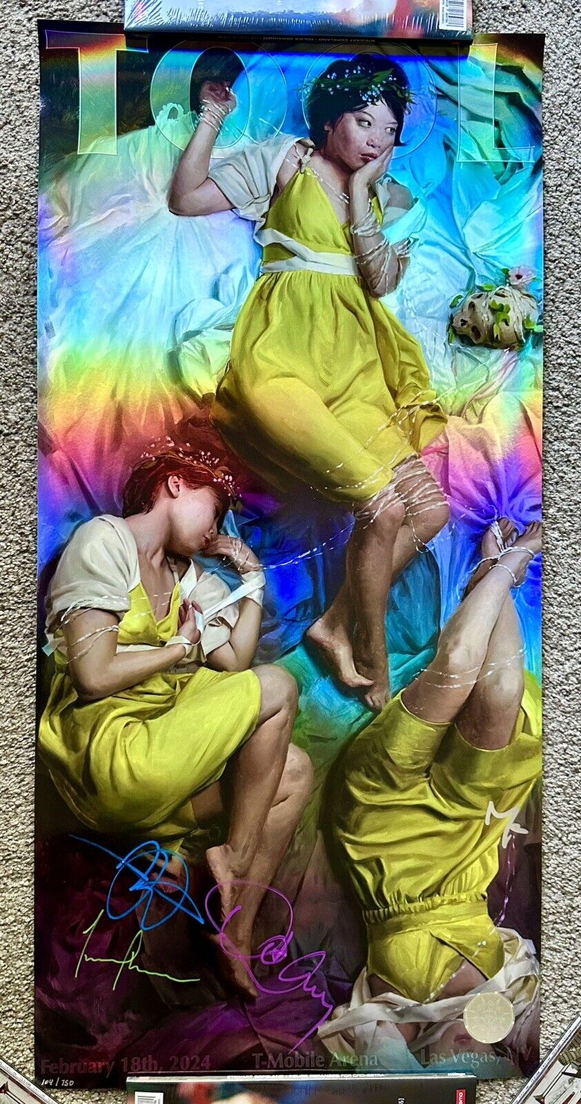 TOOL Las Vegas SIGNED Foil Poster 2024 AUTOGRAPHED Korin Faught x/750 *DAMAGED*
