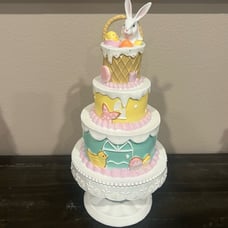 3 tier resin Easter cake bunny basket gingerbread house cookie fake food