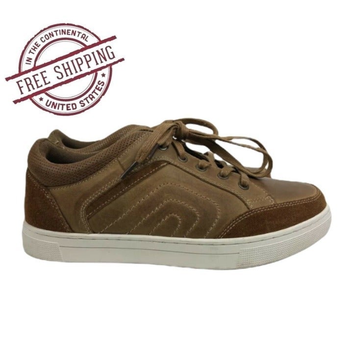 Propet Kellen Mens Leather Sneaker Shoes Tan Size 8 5E