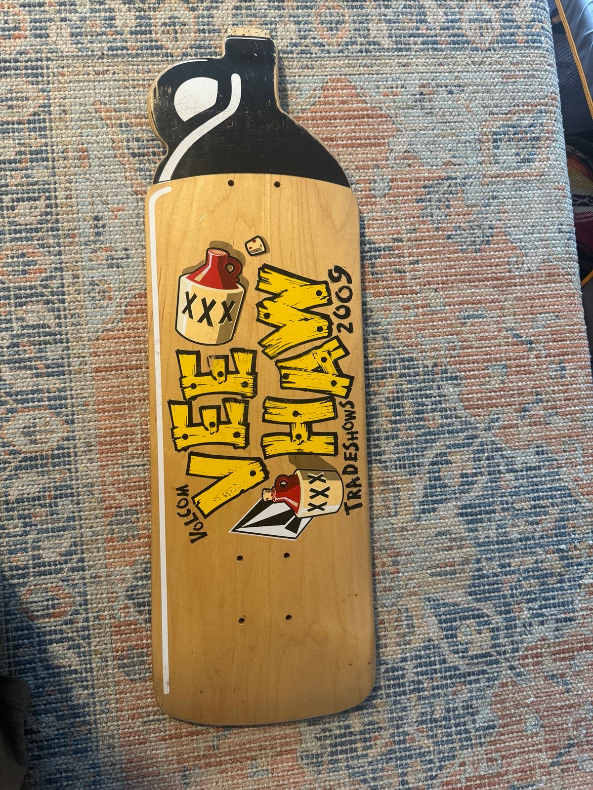 Very rare Volcom Moonshine tradeshow promo skateboard deck