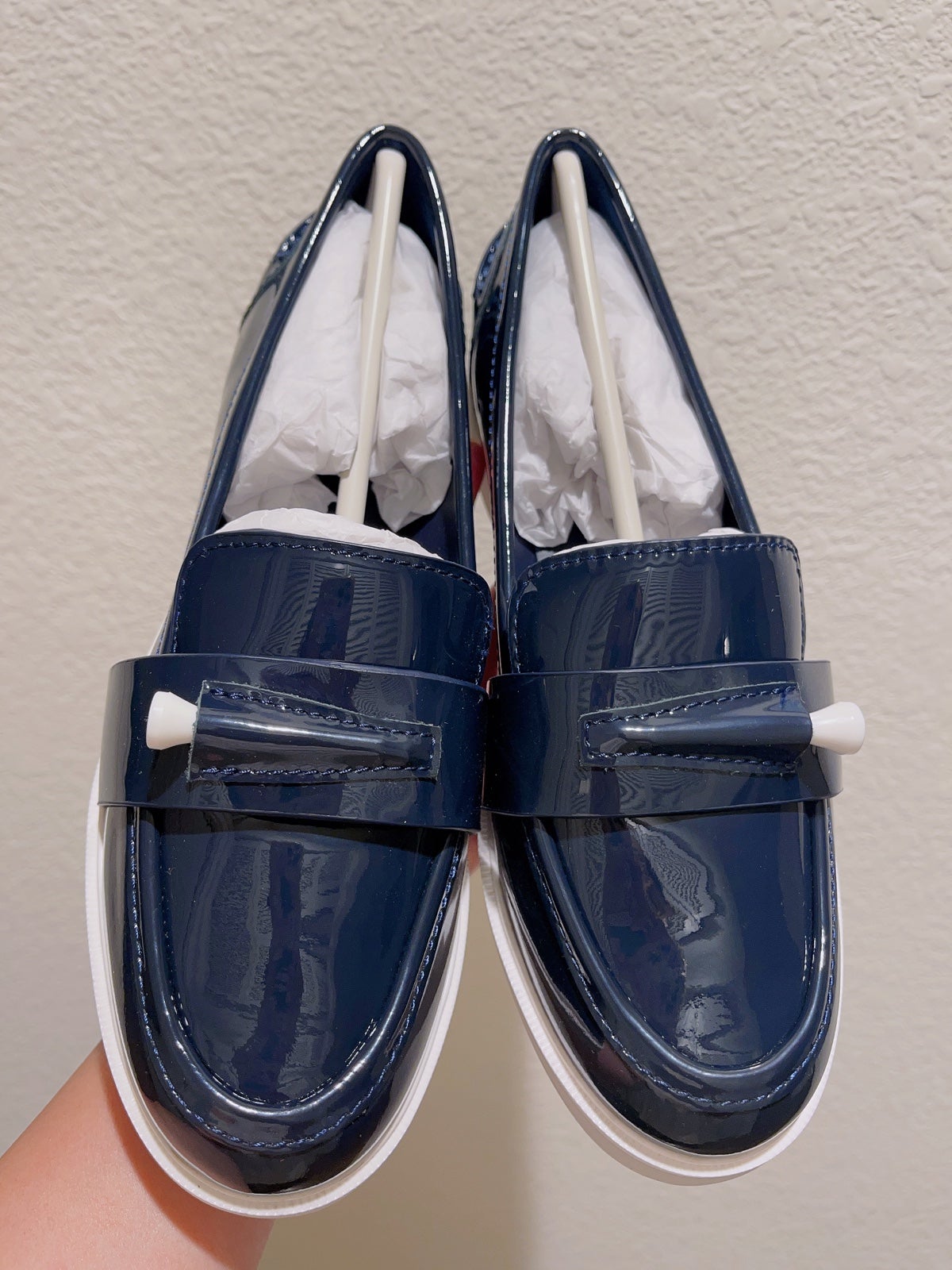 NWT Tory Burch Sport Pocket-Tee Golf Loafer Shoes Navy Size 8