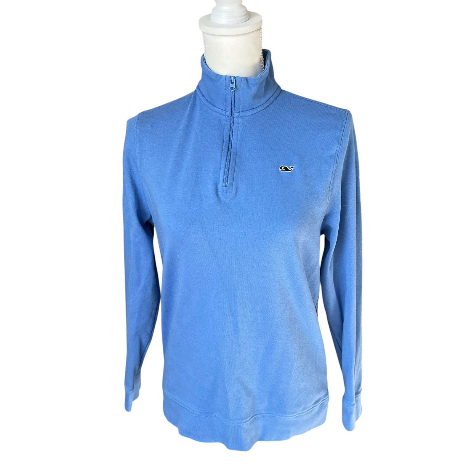 Vineyard vines pale baby blue 1/4 zip pullover shirt boys size xlarge 18 preppy