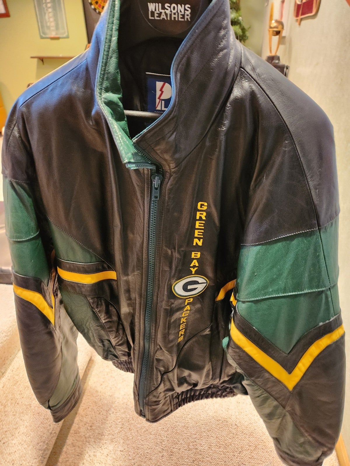 Never Worn, ProPlayer Greenbay Leather Embroidered Jacket (Men's XL) - offers ok