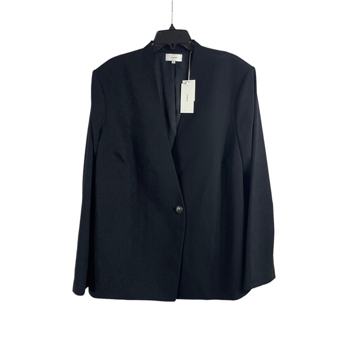 Vince Women's Blazer Size 22 Black Wool Blend Jacket Blazer 545 NEW NWT Classic