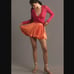 New women's S Hutch x Anthropologie pleated mini skort in Orange