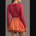 New women's S Hutch x Anthropologie pleated mini skort in Orange