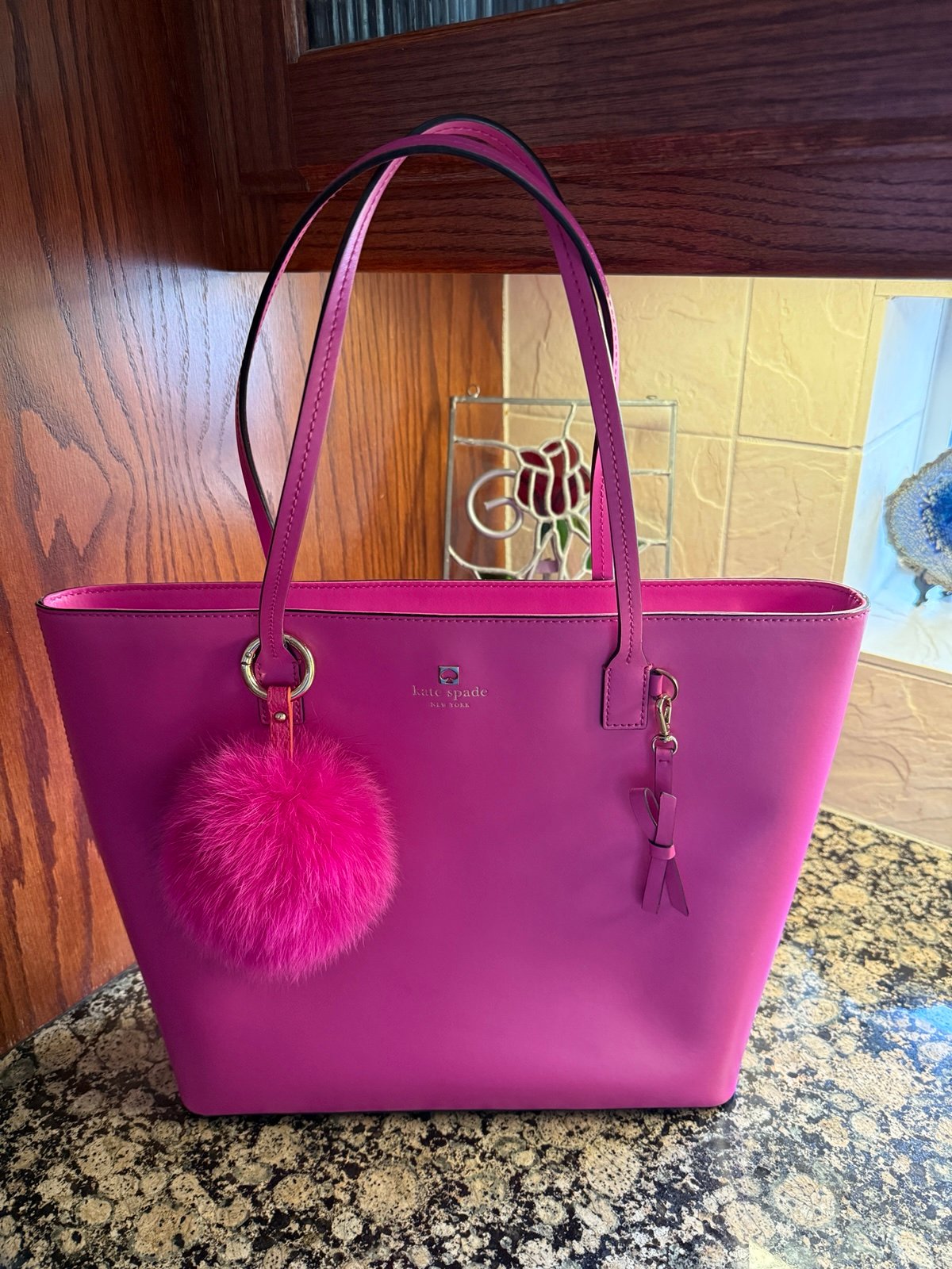 New! Hot Pink! Kate Spade Leather Tote /Purse