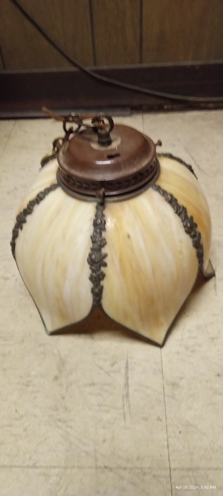 Vintage Slag glass lamp shade