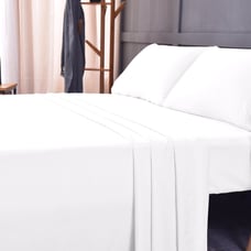 6 PCS QUEEN WHITE COOL BAMBOO SHEET SET