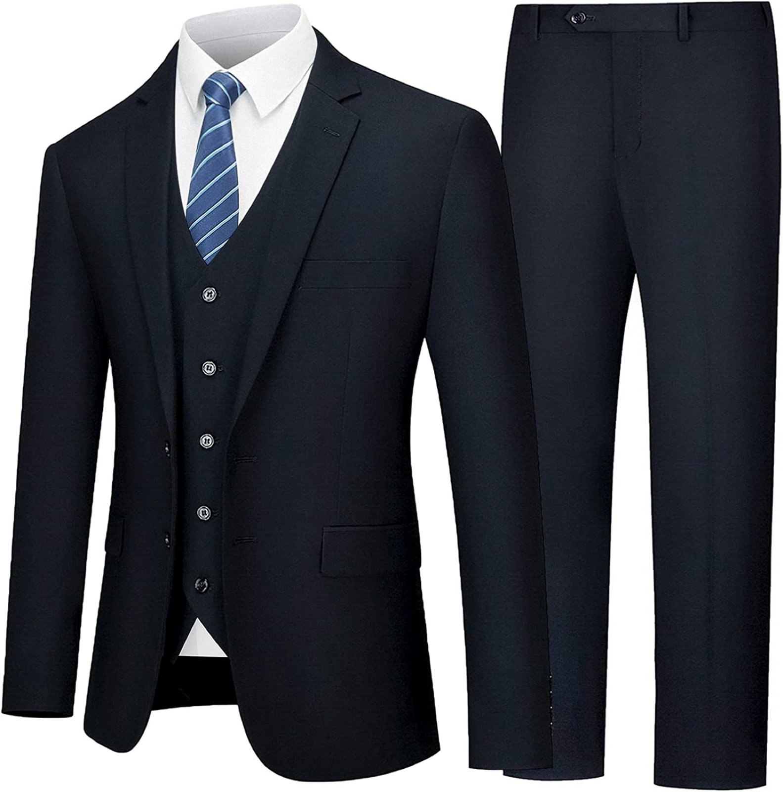 Men's Suits Men's Suits Slim Fit, 3 Piece Suits for Men, 2 Buttons Solid Jacket