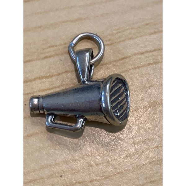 .925 Megaphone Sterling Silver Jewelry Charm #cheerleader #sports