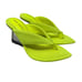 Good American Clear Wedge Sandals Size 6 Chartreuse GA077N-X