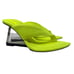 Good American Clear Wedge Sandals Size 6 Chartreuse GA077N-X