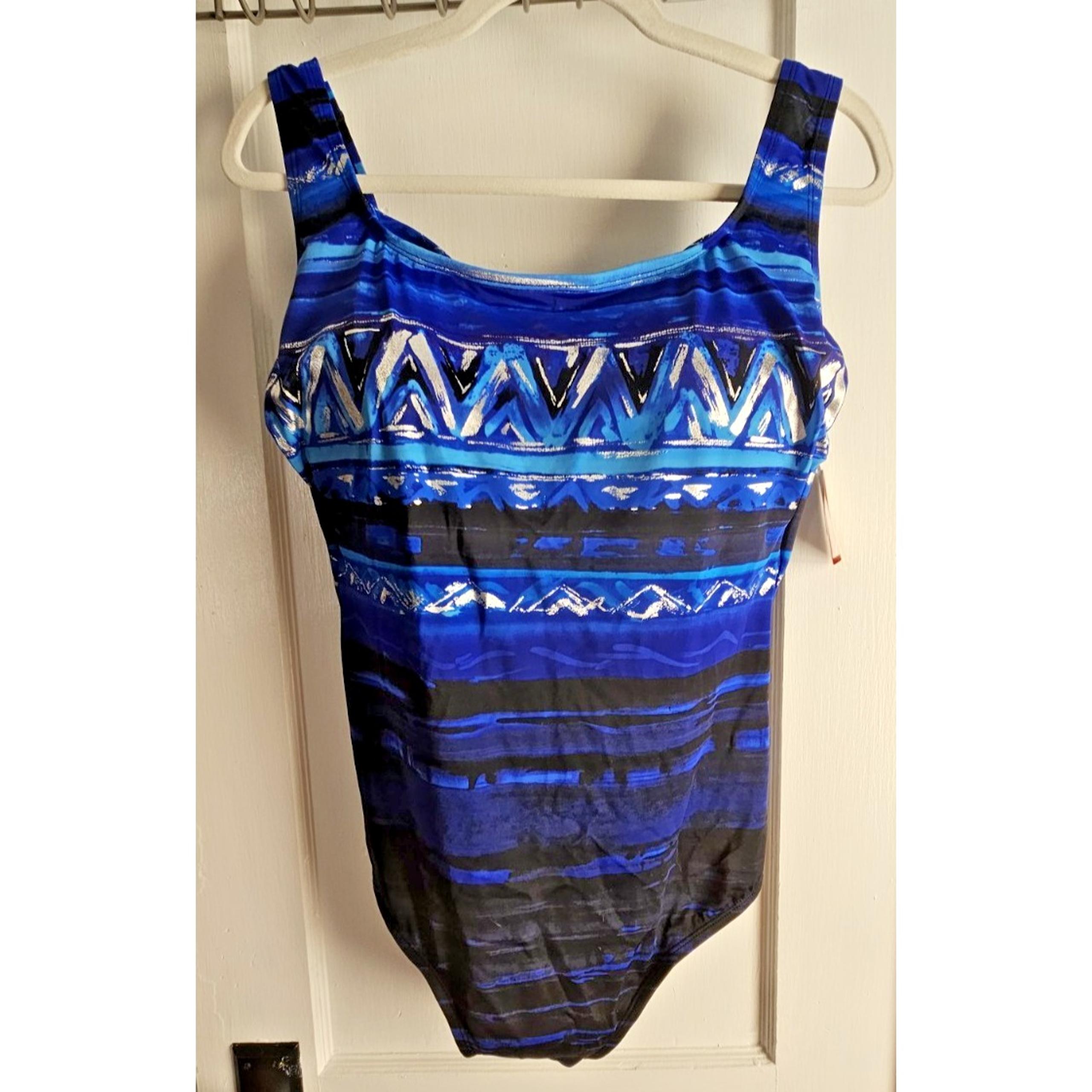 NWT St. John's Bay night beach one piece siwmsuit Sz 20W