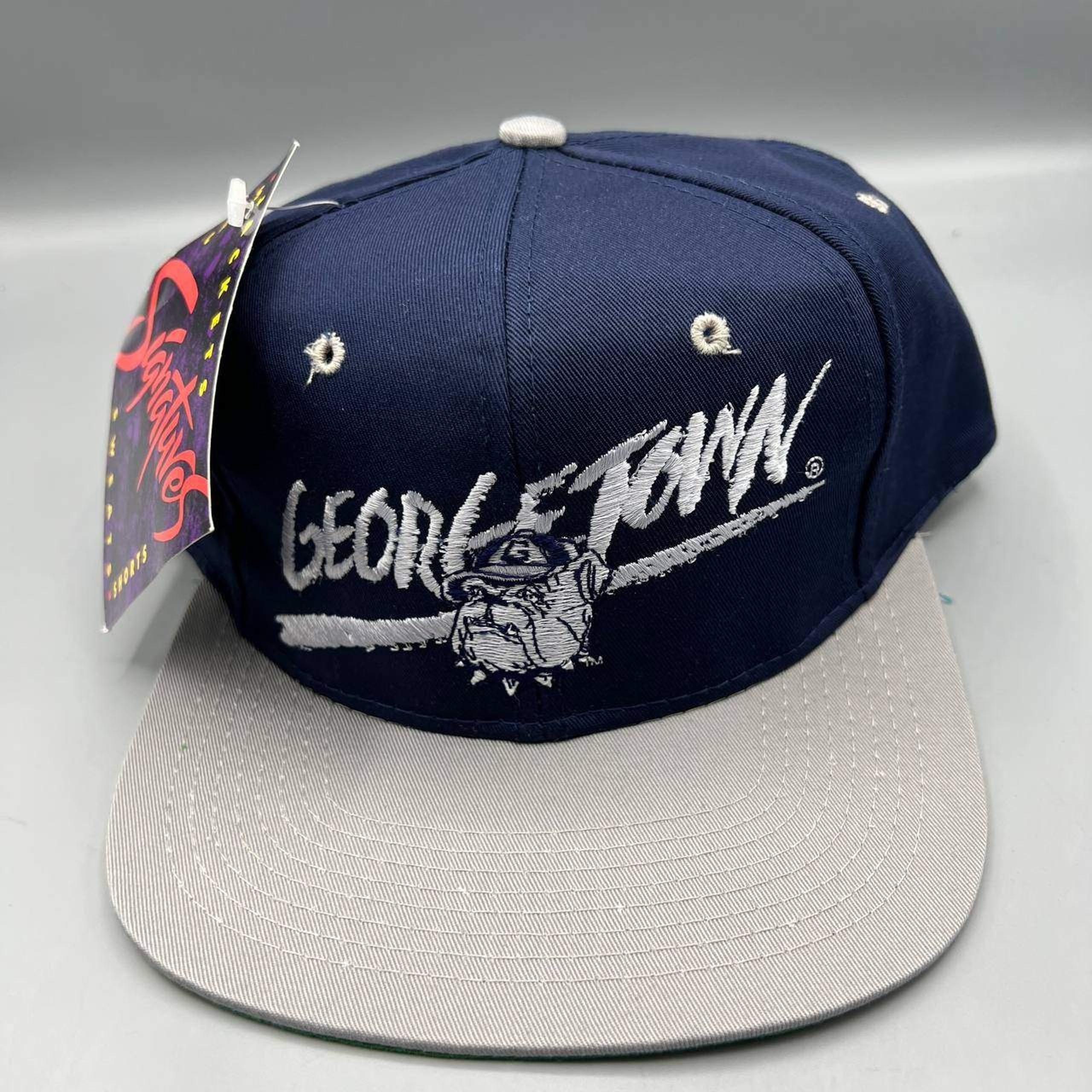 Vintage Georgetown Hoyas Hat Men Blue Signatures NCAA Snap Back Cap New