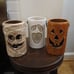 Set of 3 Ceramic Halloween Luminary Lanterns