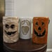Set of 3 Ceramic Halloween Luminary Lanterns