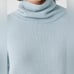 Eileen Fisher PP 2/4P PETITE Cotton Cashmere Turtleneck Clearwater Blue Sweater