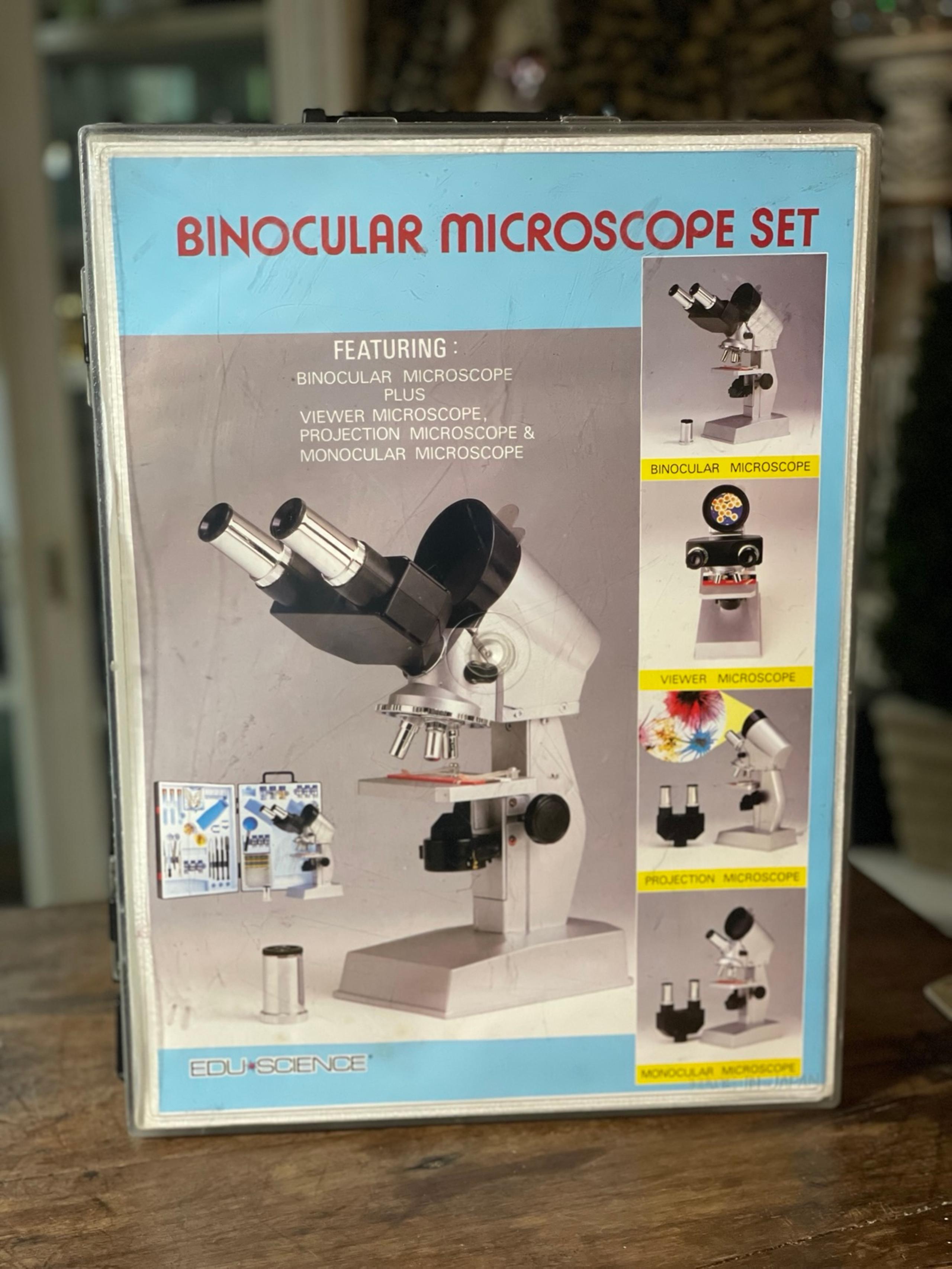 Vintage Edu science binocular microscope set parts repair