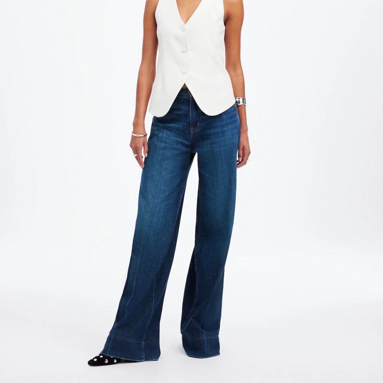 Madewell Super Wide Leg Jeans in Ellsworth Wash, Size 25