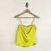 FLEUR DU MAL Straight Neck Cami With Lace Trim in Chartreuse