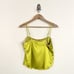 FLEUR DU MAL Straight Neck Cami With Lace Trim in Chartreuse