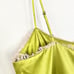 FLEUR DU MAL Straight Neck Cami With Lace Trim in Chartreuse
