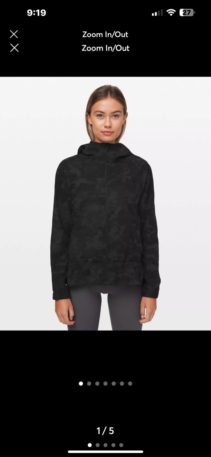 lululemon Pack It Up Jacket Rain Wind Resistant Packable Hooded Vented Camo